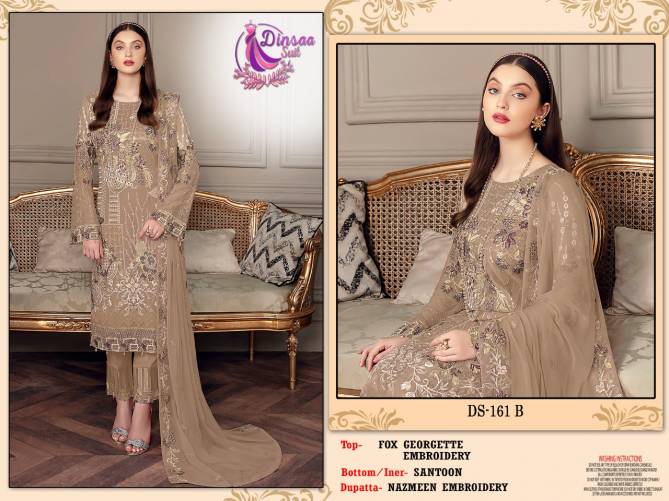 Dinsaa 161 Festive Wear Embroidery Wholesale  Pakistani Salwar Suits